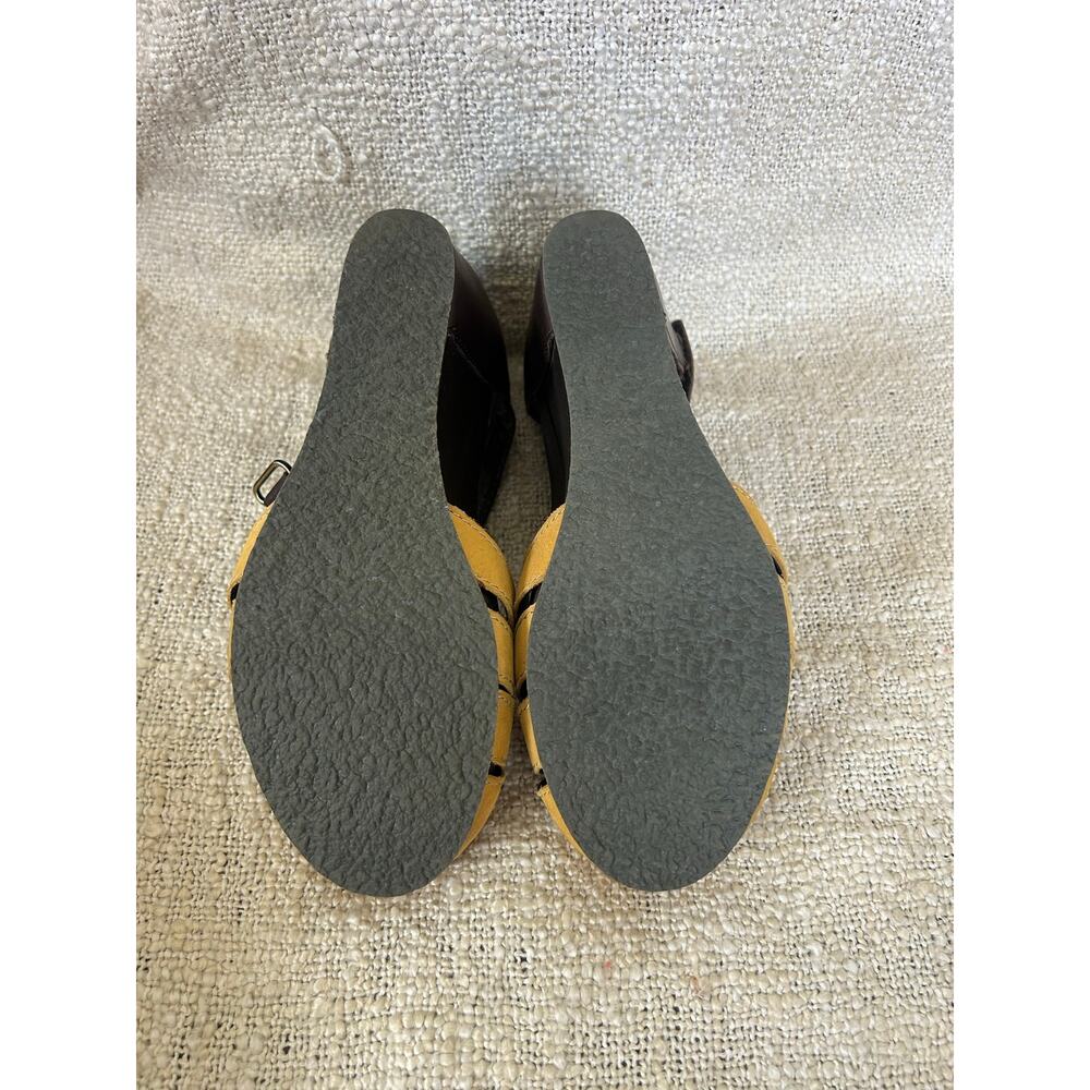 OTBT Ripley Yellow and Brown Leather Wedges size 7.5 - Picture 6 of 10